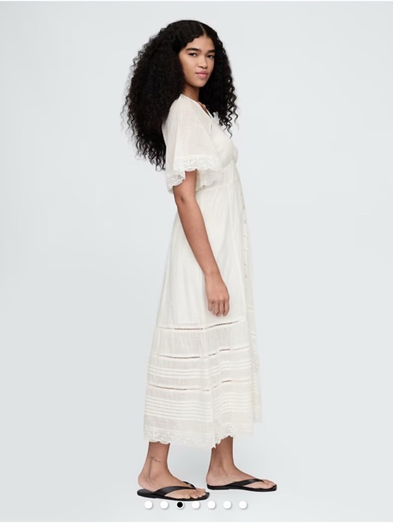 GAP Lace Trim Midi Dress - Picture 2 of 8